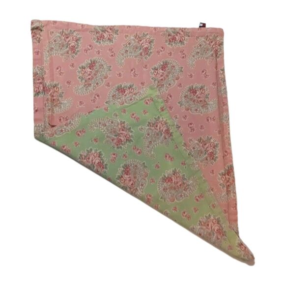 Tommy Hilfiger Country Chic Standard Pillow Shams Green Pink Paisley Floral Two